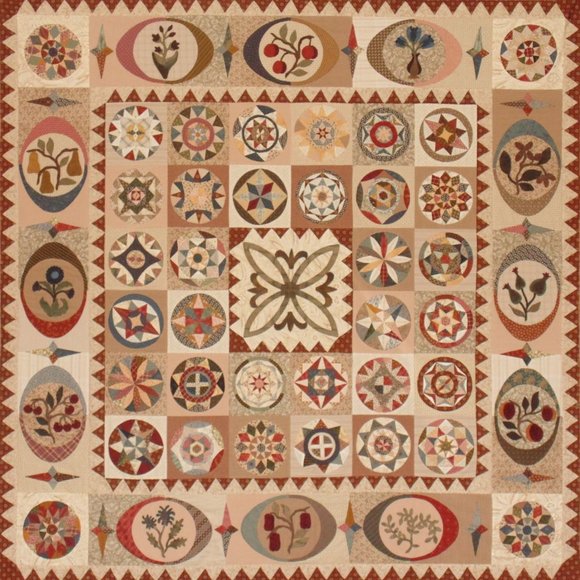 NIP Gardens of a King Traditional Primitives applique quilt pattern & templates - Picture 13 of 13